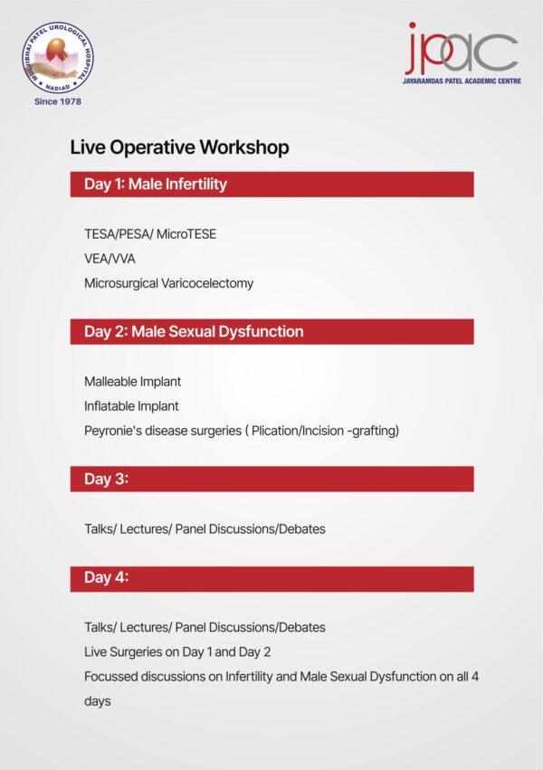 The Annual Andrology Course - Schedule